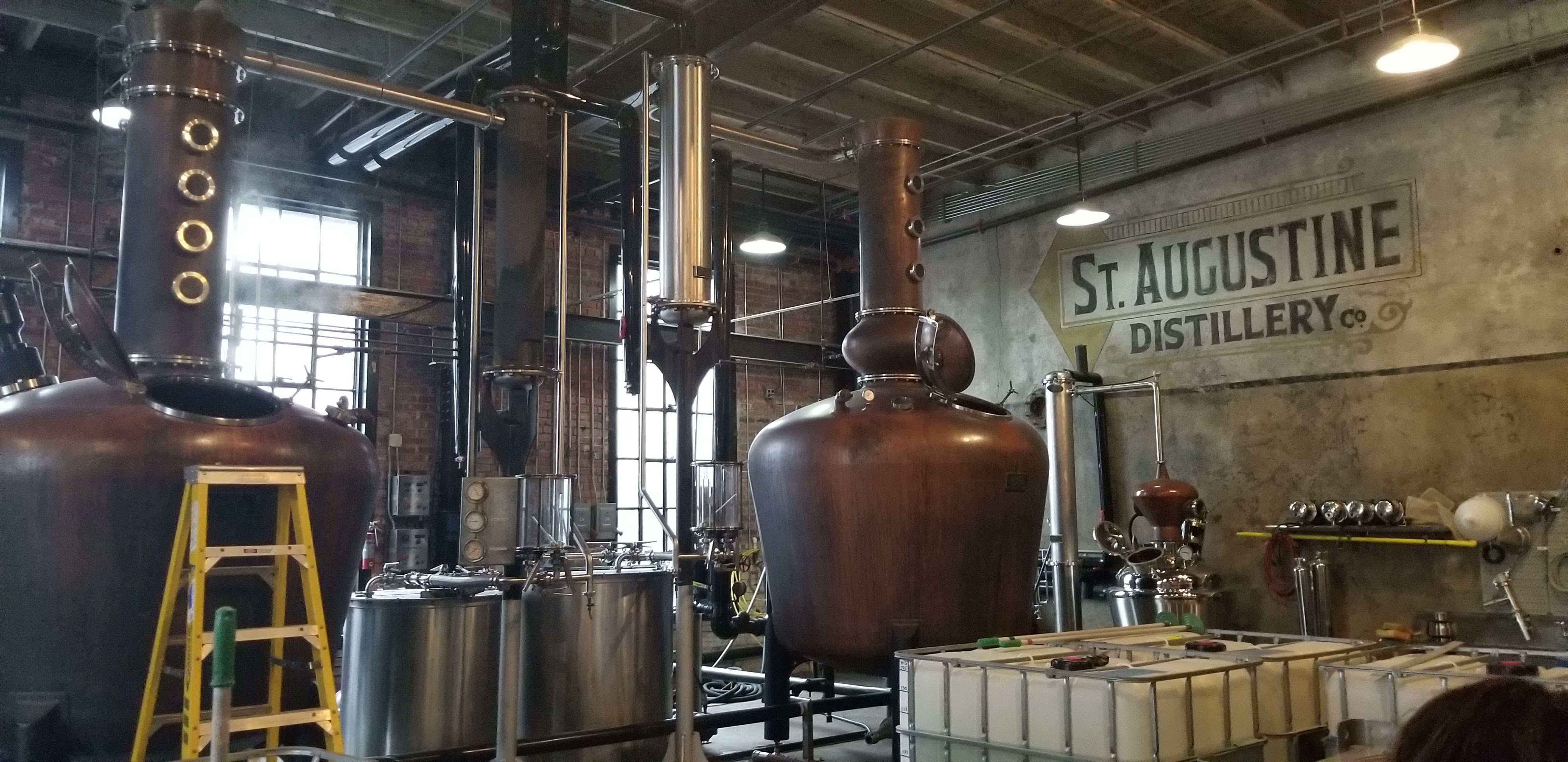 Photo of copper still from St Augustine Distillery Tour