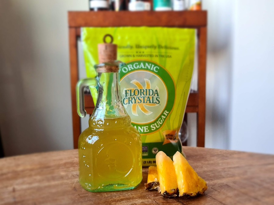 Pineapple Simple Syrup In Bottle