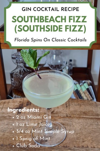 Southbeach Fizz Cocktail Pinterest Pin